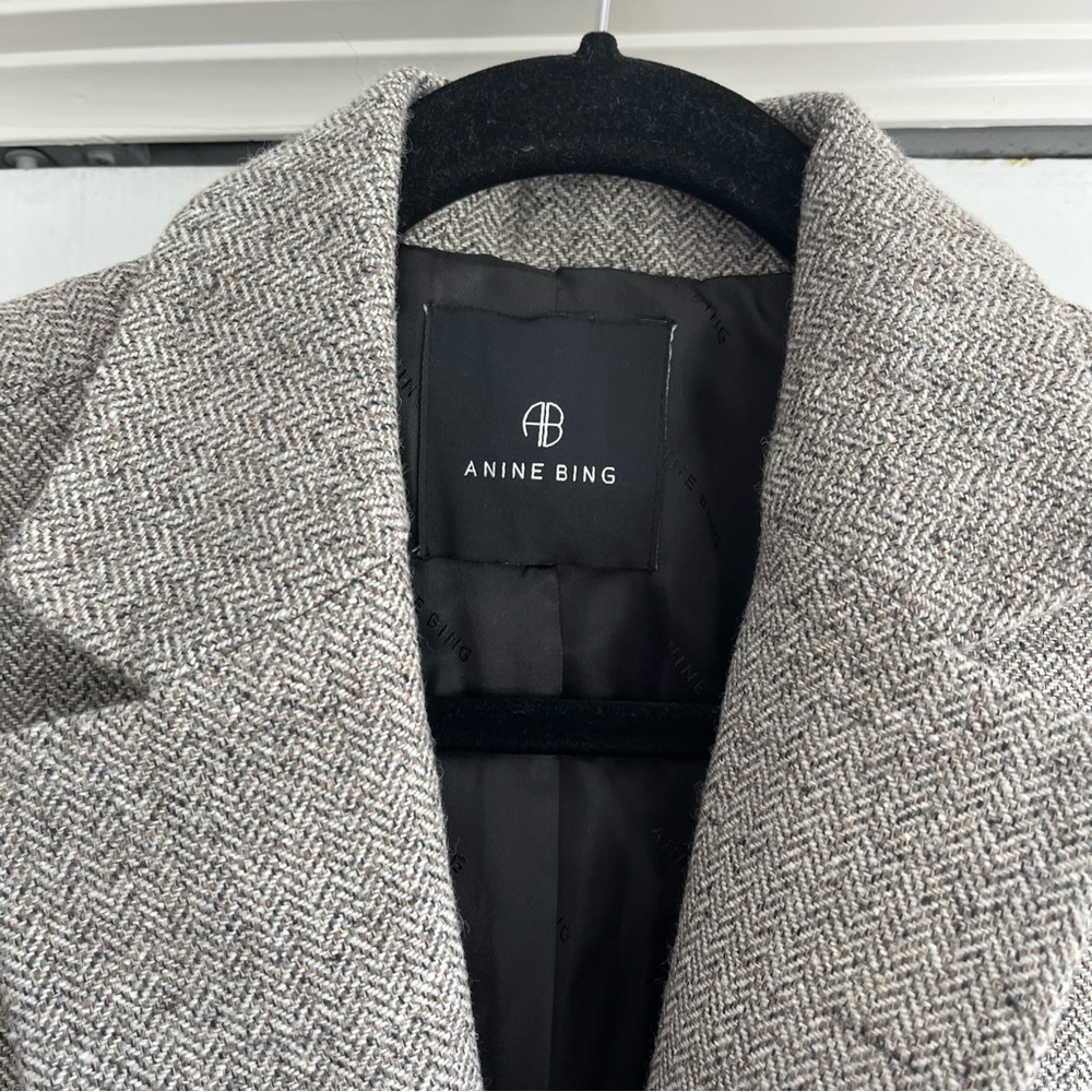 Anine Bing Taupe Herringbone Blazer - Picture 7 of 16